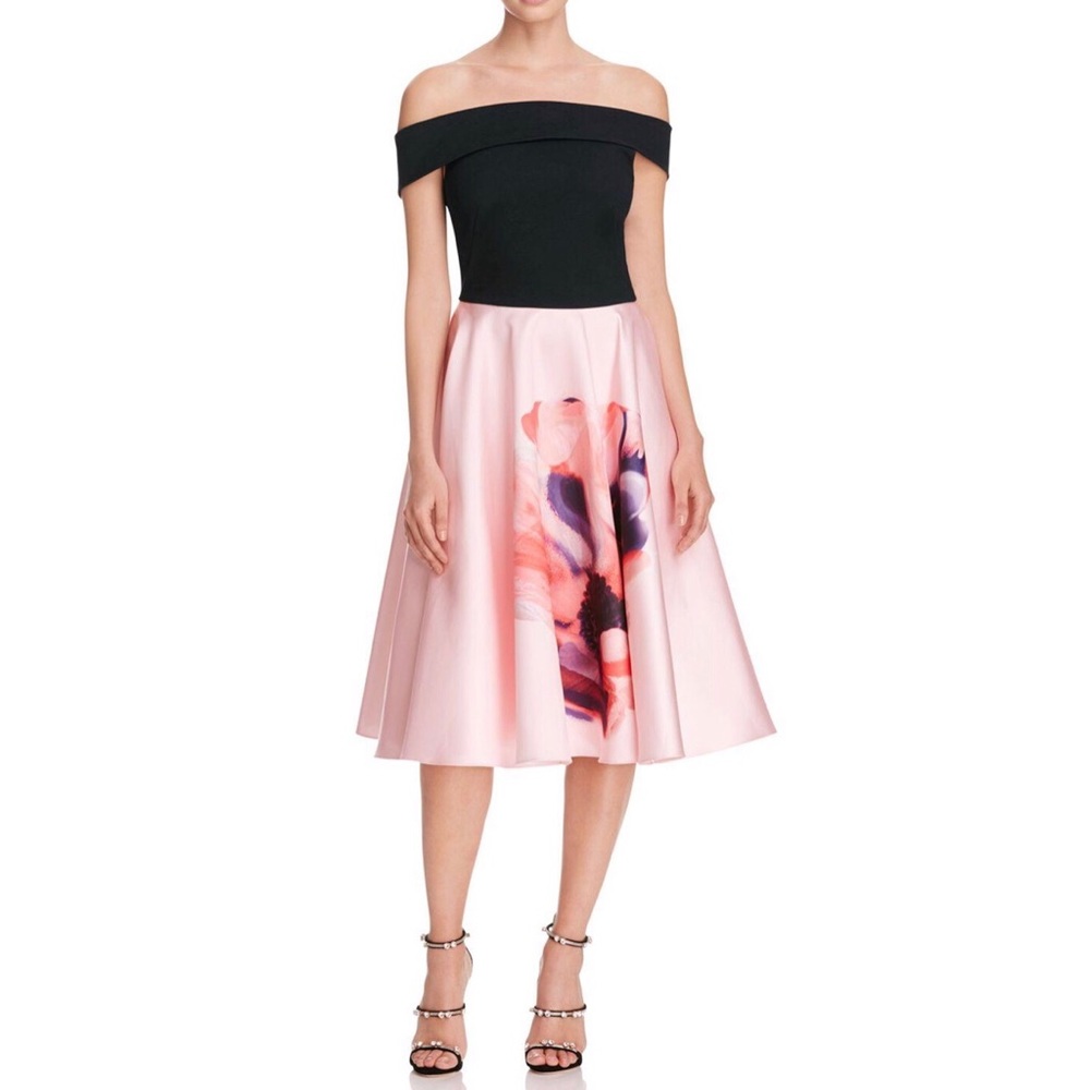 Ted Baker Cosmic Bloom Bardot Dress sz 10